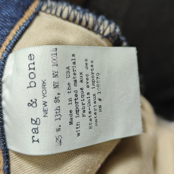 RAG & BONE Phoenicia Skinny Jean Mid Rise Dark Wash Denim Size 30 - Picture 5 of 16